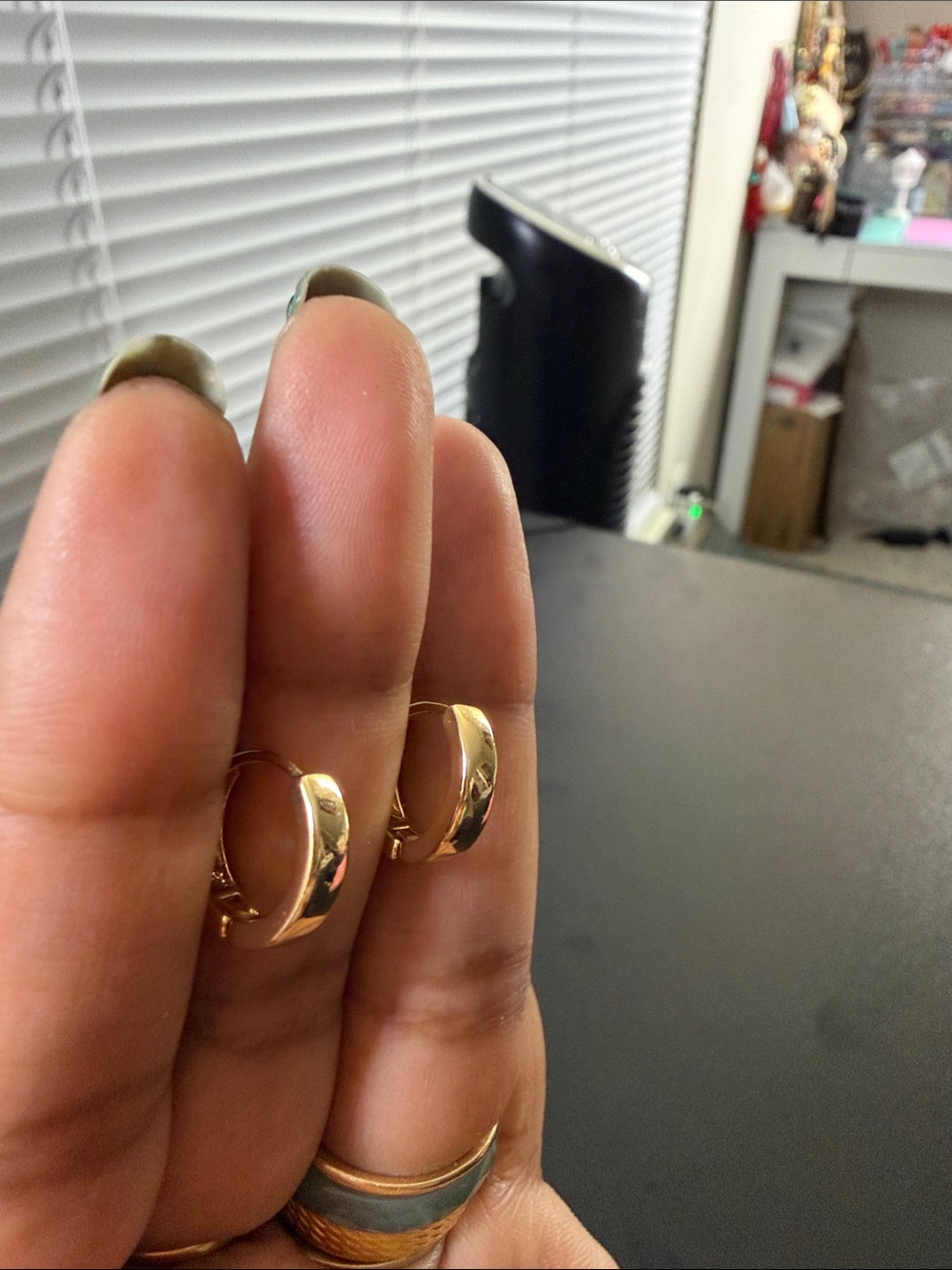 Gold Huggie Hoop Earrings - Elegant Women’s Jewelry - Picture 5 of 5